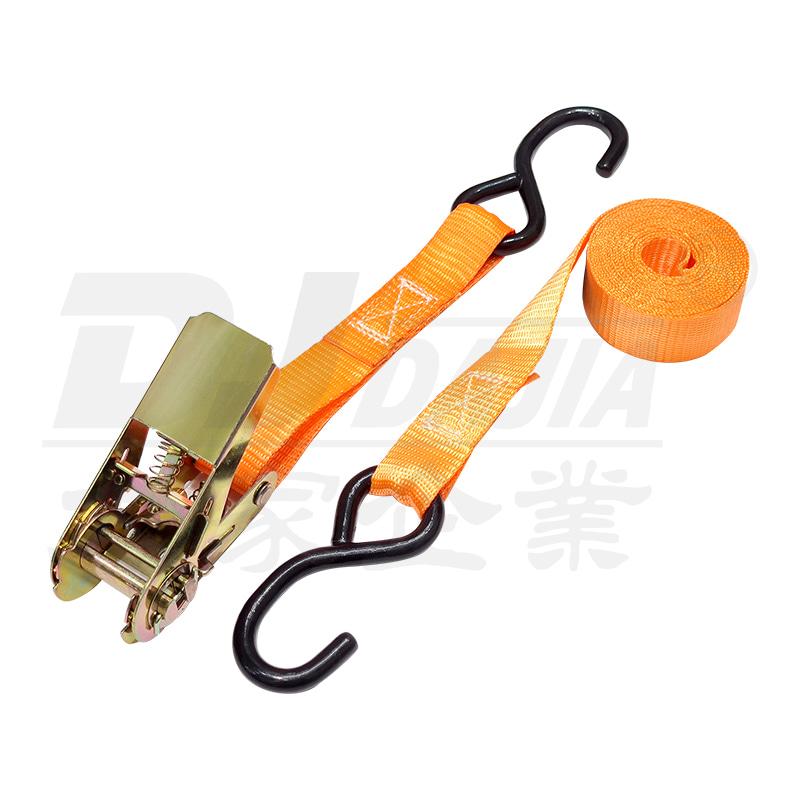 1 "(25 มม.) 500kg 5m Ratchet Straps Car Transporter ผูกสายรัดลงด้วยตะขอ S S